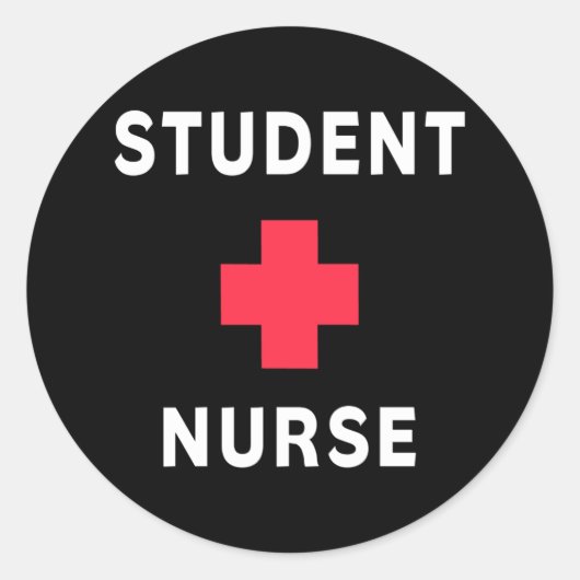 Student verpleegster ronde sticker (Voorkant)