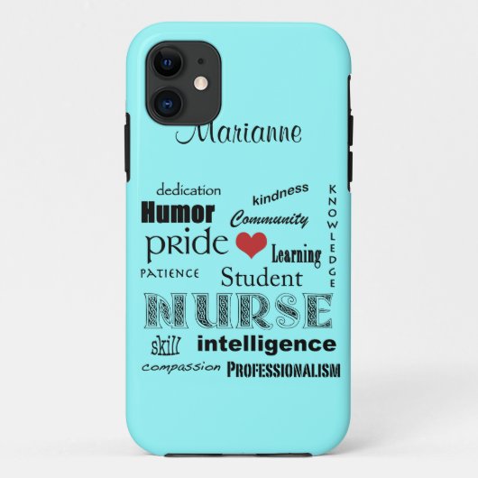 Student Verpleegster Trots-Kenmerken /Aqua Mist Case-Mate iPhone Case (Achterkant)