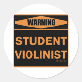 Student Violinist Ronde Sticker (Voorkant)