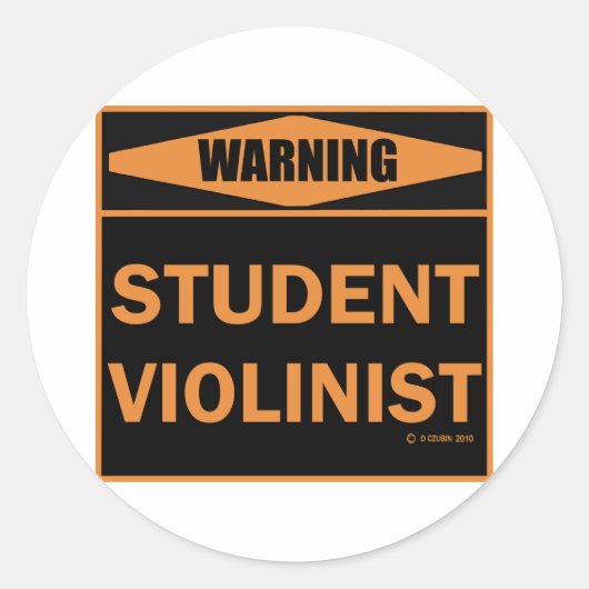 Student Violinist Ronde Sticker (Voorkant)