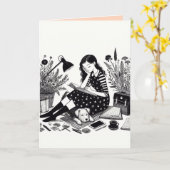 Student Vouwkaart Kaart (Gele Bloem)