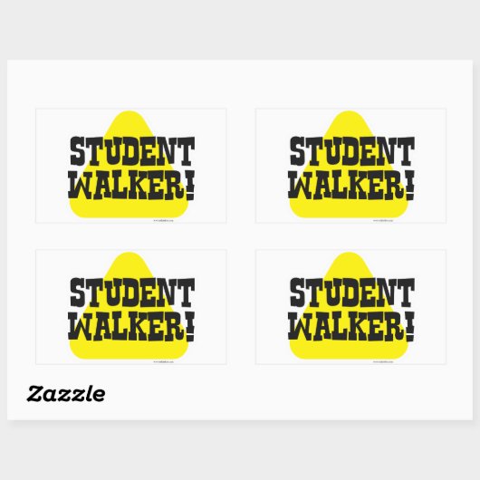 Student Walker Rechthoekige Sticker (Vel)