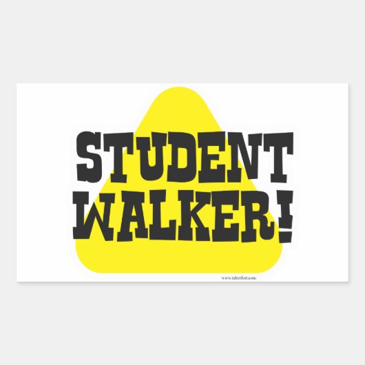 Student Walker Rechthoekige Sticker (Voorkant)