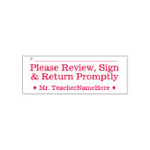 Student Work Review + Naam Rubber Stamp Zelfinktende Stempel (Design)
