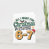 Student Zegt 6-7 67 Zes Zeven Grappige Leraar Kers Kaart (Voorkant)