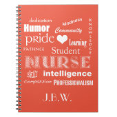 Student zurse-Attributes+Heart/Monogram Notitieboek (Voorkant)