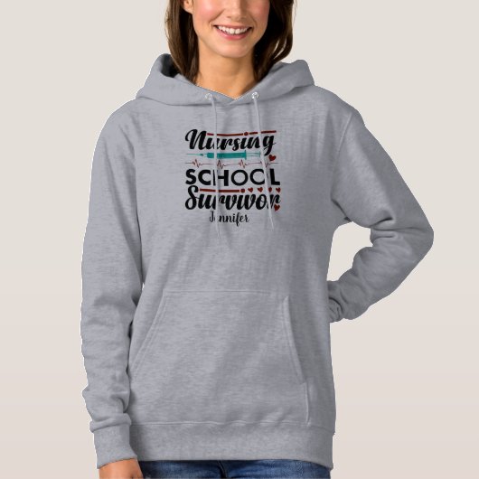 Student Zurse Gepersonaliseerde Gray Hoodie (Voorkant)