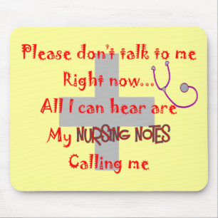 Student zurse "Nursing Notes" Funny T-shirt Muismat