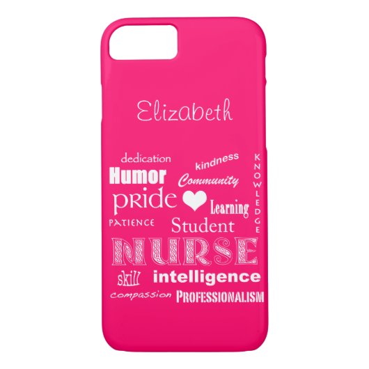 Student zurse Pride-Attributen /Vibrant Pink Case-Mate iPhone Case (Achterkant)