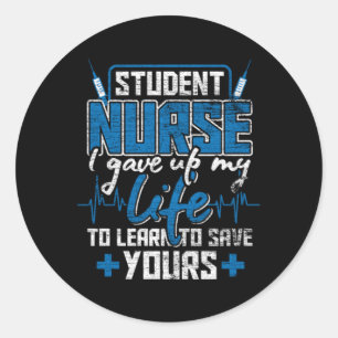 Student Zurse Stethoscoop Medicine Ronde Sticker