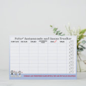 Studentaken en examentracerer-blauw briefpapier (Staand voorkant)