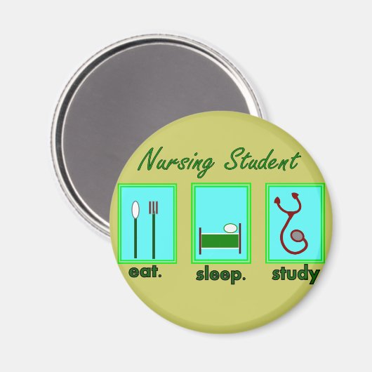 studente verpleging slaapstudie magneet (Voorkant / Achterkant)