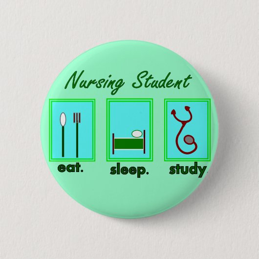 studente verpleging slaapstudie ronde button 5,7 cm (Voorkant)