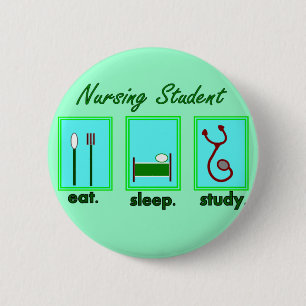 studente verpleging slaapstudie ronde button 5,7 cm