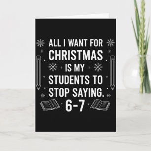 Studenten die 6-7 67 Zes Zeven Grappige Leraar Ker Kaart