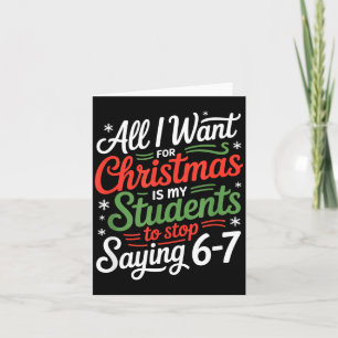 Studenten die 6-7 67 Zes Zeven Grappige Leraar Ker Kaart