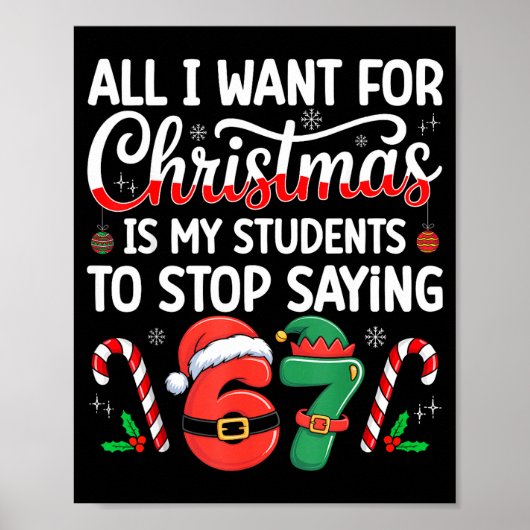 Studenten die 6-7 67 Zes Zeven Grappige Leraar Ker Poster (Voorkant)