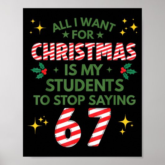 Studenten die 6-7 67 Zes Zeven Grappige Leraar Ker Poster (Voorkant)