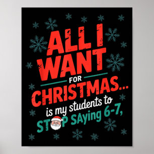 Studenten die 6-7 67 Zes Zeven Grappige Leraar Ker Poster