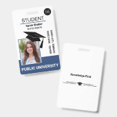 Studenten Foto ID School Universiteit Badge – Blau (Voor- en achterkant)