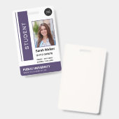 Studenten foto-pas school universiteit paarse Badg Badge (Voor- en achterkant)