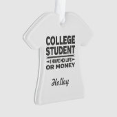 Studenten geen leven of geld ornament (voorkant)