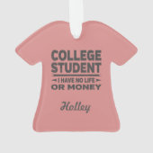 Studenten geen leven of geld ornament (achterkant)