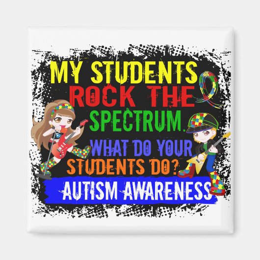 Studenten gooien het spectrum autisme op magneet (Voorkant)