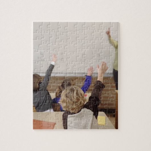studenten in de klas legpuzzel (Verticaal)