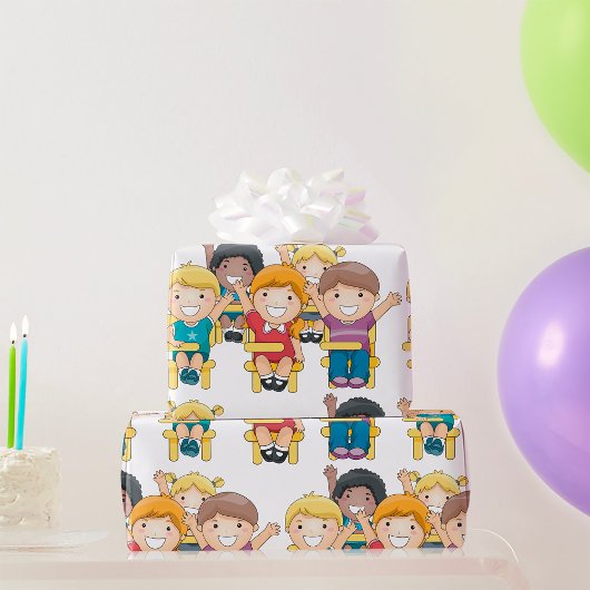 Studenten in de klasse cadeaupapier