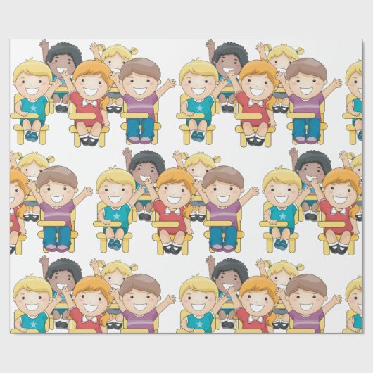 Studenten in de klasse cadeaupapier (Vlak)