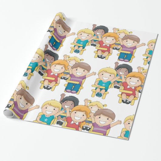 Studenten in de klasse cadeaupapier (Uitgerold)