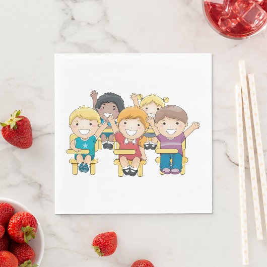 Studenten in de klasse servet