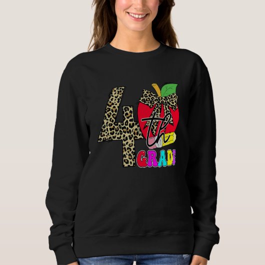 Studenten in de vierde klas Leopard Apple Terug Trui (Voorkant)