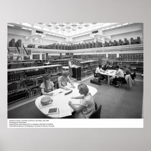 Studenten in Library, UC San Diego, 1966 Poster (Voorkant)