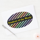 Studenten ophalen; zwart-wit en pastel kleurenpatr ovale sticker (Envelop)