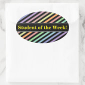 Studenten ophalen; zwart-wit en pastel kleurenpatr ovale sticker (Tas)