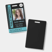 Studenten pasfoto school universiteit blauw badge (Voor- en achterkant)