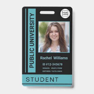 Studenten pasfoto school universiteit blauw badge