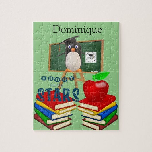 Studenten Puzzles White en Black Penguin School Legpuzzel (Verticaal)