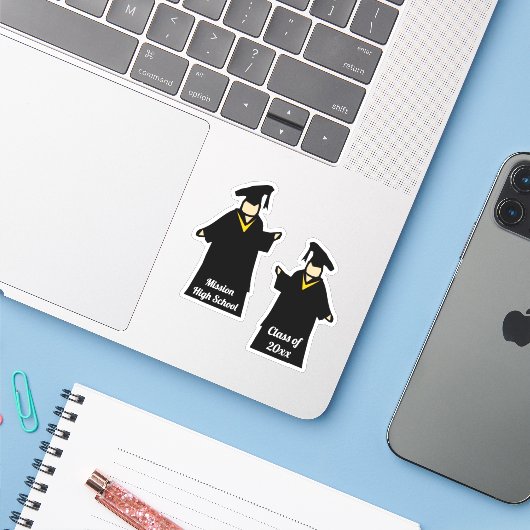 Studenten studeren sticker (Laptop met iPhone)