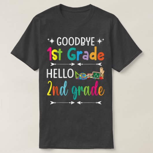 Studenten terug naar school, eerste graad Hallo 2n T-shirt (Design voorkant)