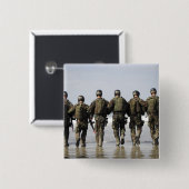 Studenten voor de opleiding van bemanningsleden vierkante button 5,1 cm (Voorkant /achterkant)