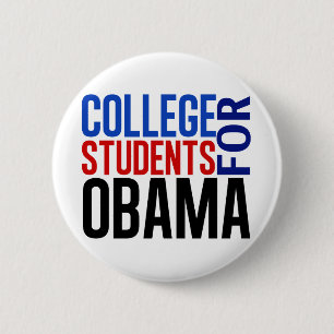 Studenten voor Obama Ronde Button 5,7 Cm