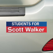 Studenten voor Scott Walker Bumpersticker (Op auto)