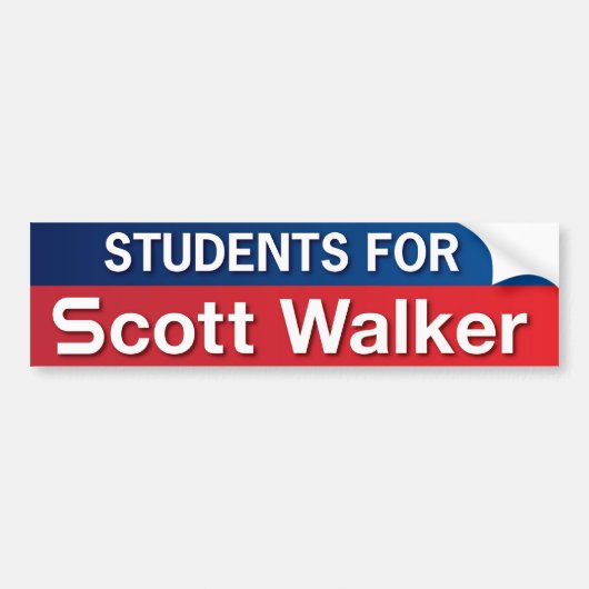 Studenten voor Scott Walker Bumpersticker (Voorkant)