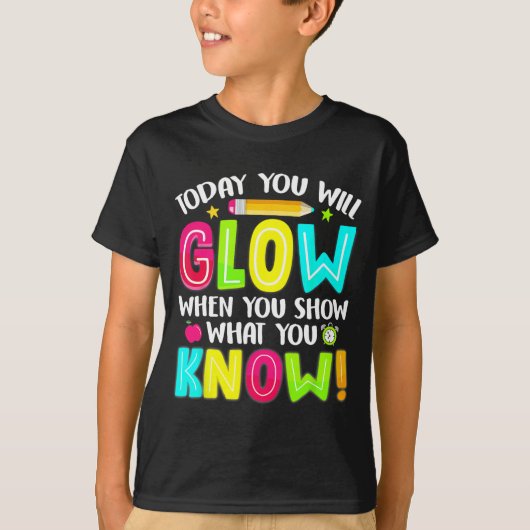 Studenten Wat je Show Testing Day examen T-shirt (Voorkant)