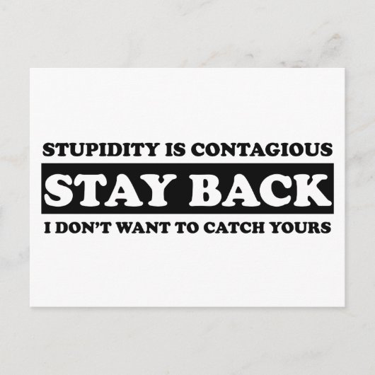 Studenten zijn besmettelijk: blijf terug! briefkaart (Voorkant)