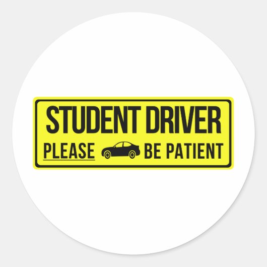 Studentenbestuurdersteken Ronde Sticker (Voorkant)