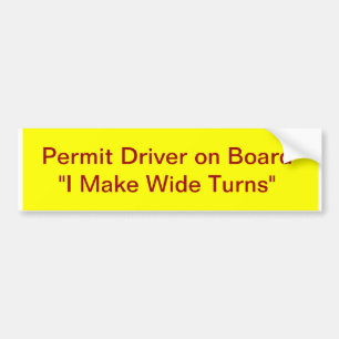 Studentenchauffeur aan boord van Bumpersticker